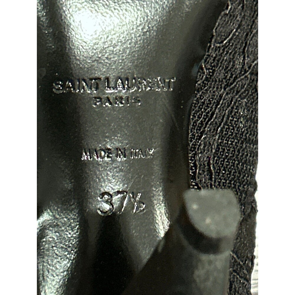 Saint Laurent Era 37.5 Black Lace Up Boots - Picture 7 of 9